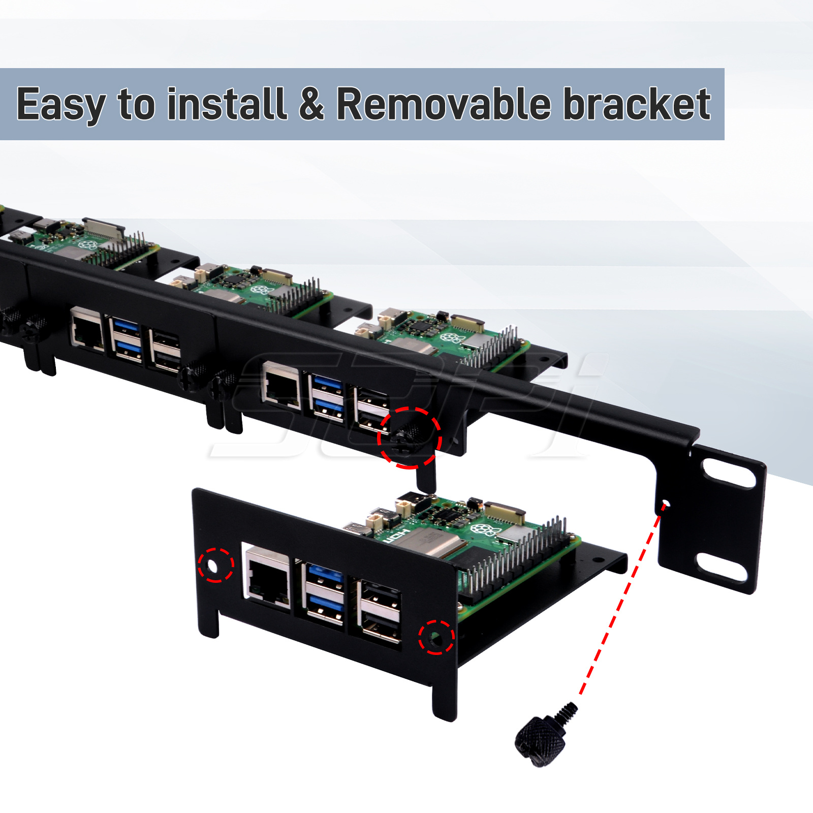 52Pi 取り外し可能な 1U ラックマウント Raspbe - Deskpi Super6C のレビューと価格